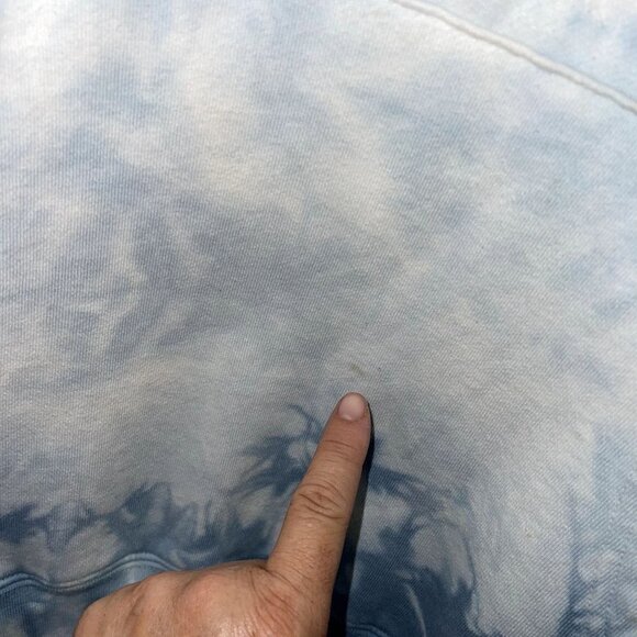 Obey Womens Sweatshirt Hoodie Size XL Blue White Tie Dye Embroidered Cotton - Picture 7 of 10